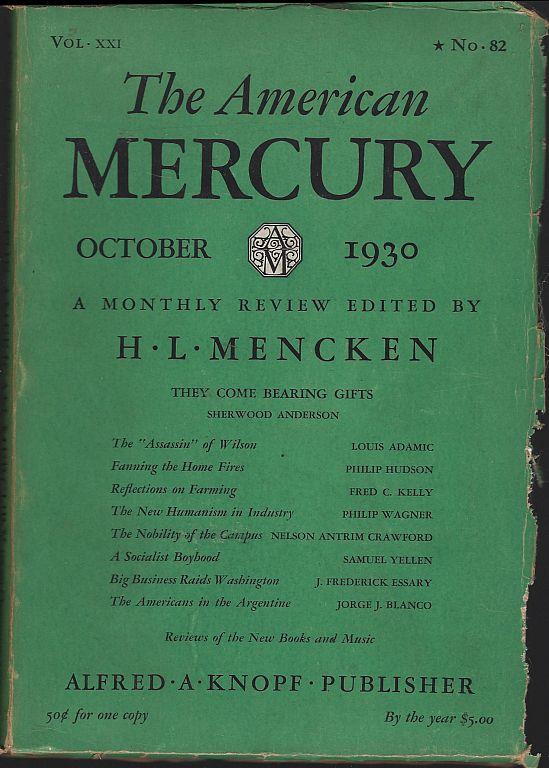 Mencken, H. L. editor - American Mercury Magazine October 1930