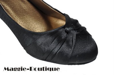  Wedding Shoes on Satin Blue Black Wedding Heel Shoes Uk 3 4 5 6 7 7 5   Ebay