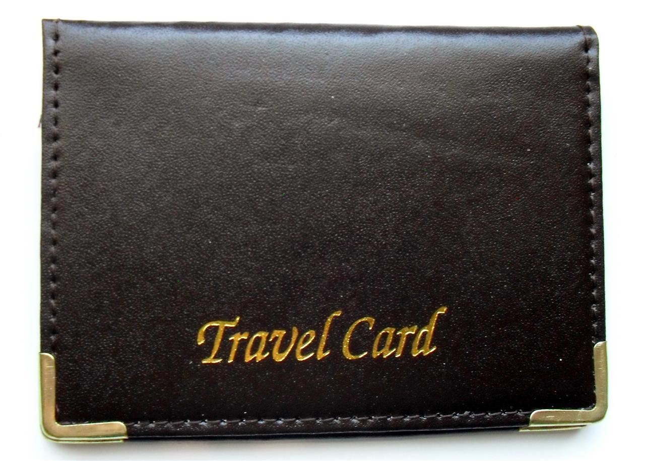 *NEW* SMALL LEATHER BUS pass Train travel ticket holder wallet *Fast