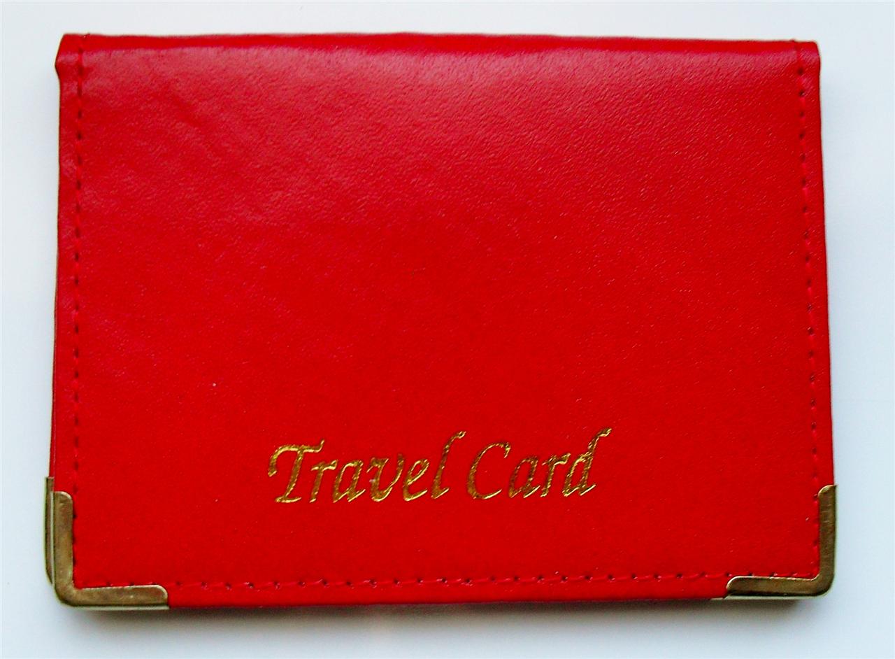 *NEW* SMALL LEATHER BUS pass Train travel ticket holder wallet *Fast