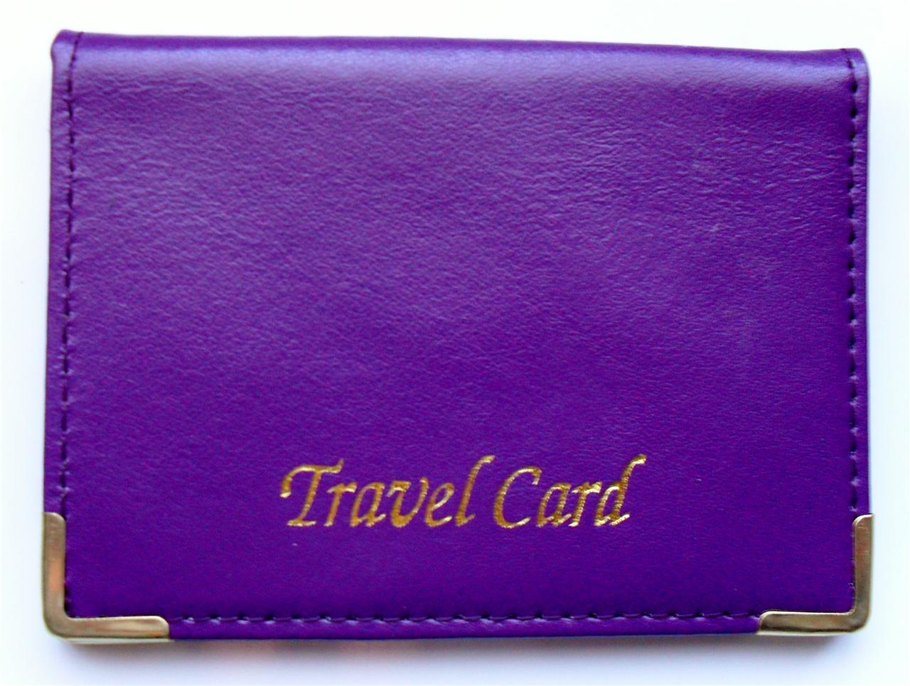 *NEW* SMALL LEATHER BUS pass Train travel ticket holder wallet *Fast