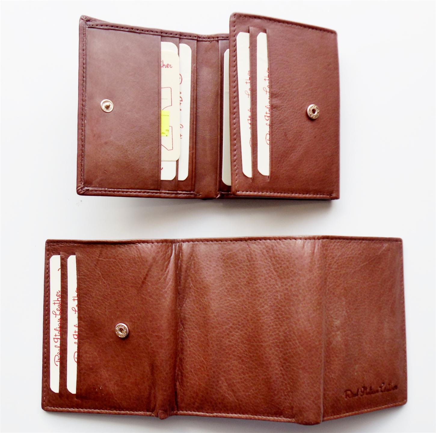 ITALIAN LEATHER WALLET small mini TRIFOLD NEW *Fast UK and worldwide delivery* eBay