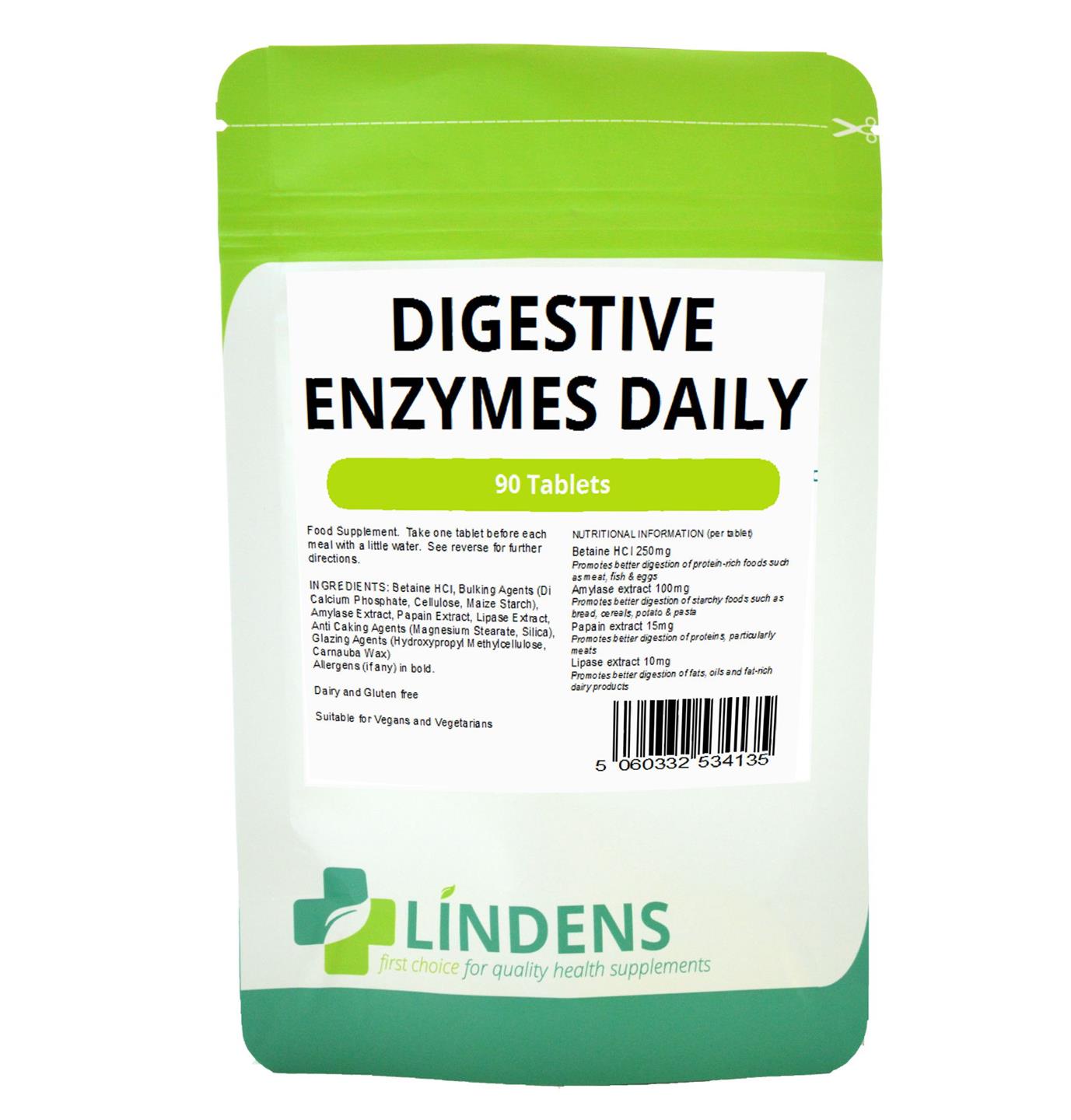 DIGESTIVE ENZYMES DAILY vitamins 90 tablets digestion UK & Worldwide delivery eBay