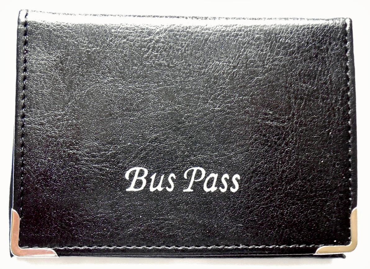 NEW FAUX LEATHER bus pass holder wallet with coin zip(Choose from 4