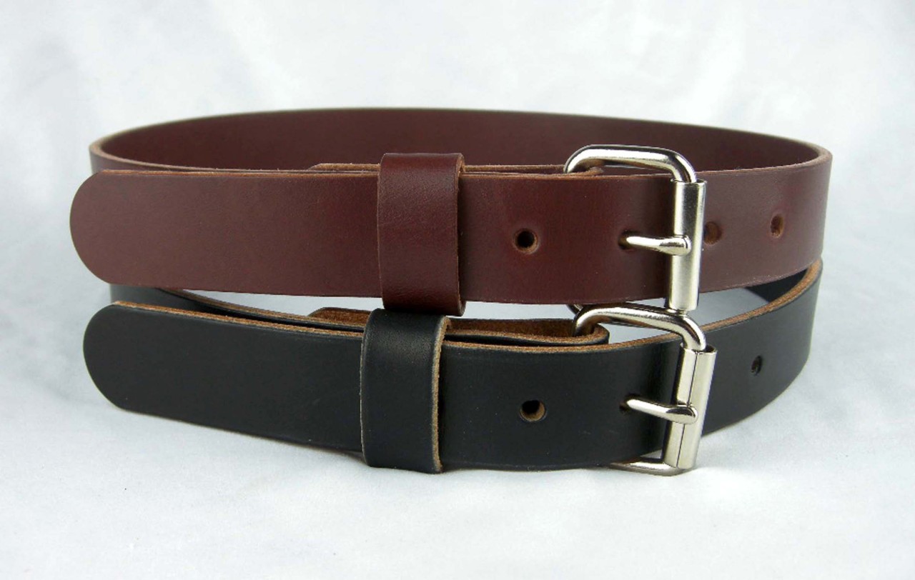1 1 4&quot; Heavy Duty Leather Work Belt Amish Handmade Belts Mens 1 25&quot; Black Brown | eBay