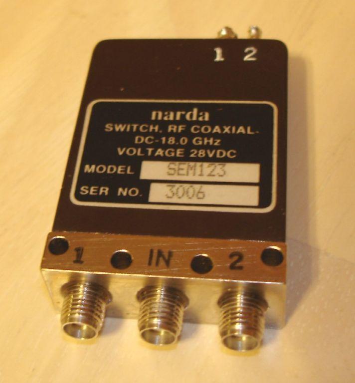NARDA SMA COAXIAL RF SWITCH SEM123 DC TO 18GHZ 28VDC TELEDYNE!!!