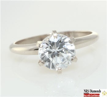 ... 33ct VS Lab Diamond Coated Solitaire 14K White Gold Engagement Ring