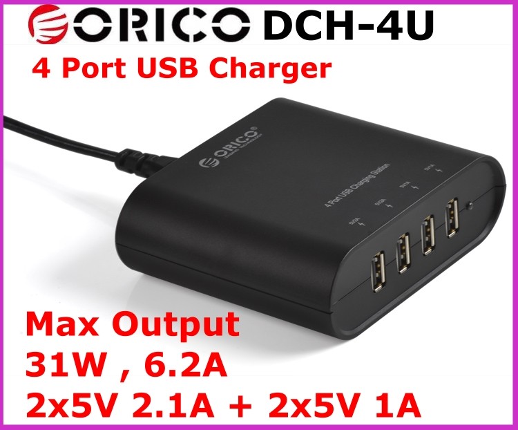 ORICO 4 Port AC USB Charger for phone and Tablet 6A OUTPUT[DCH-4U]~Free Shipping