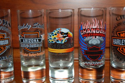 harley davidson shot glass set