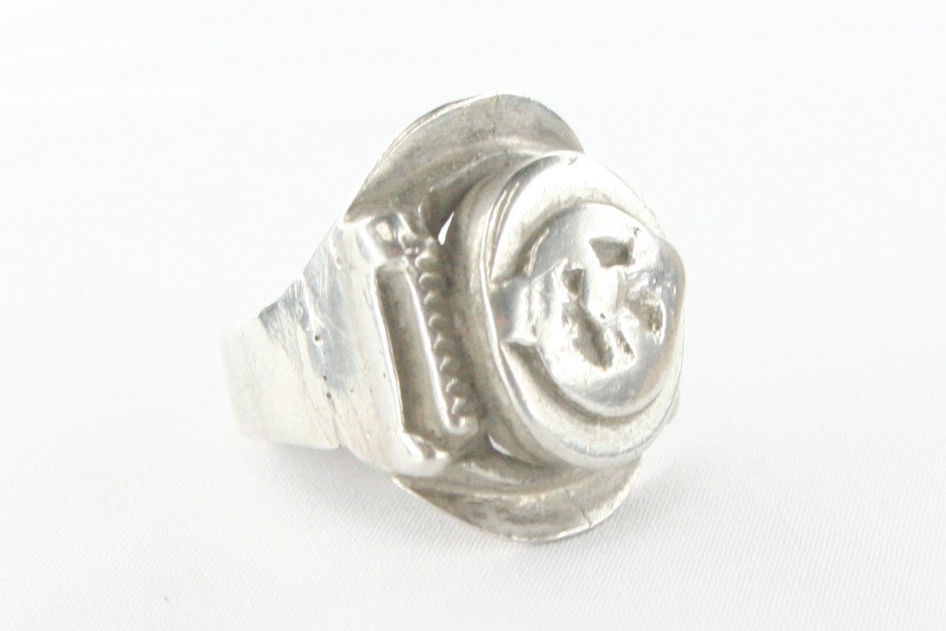 AFGHAN TRADITIONAL SILVER AND LOVE DESIGN RING SIZE 8