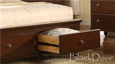 Queen Size   Storage Drawers on Queen Sleigh Bed With 2 Large Storage Drawers   Mattress Not Included