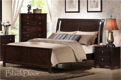 Queen Size Platform Beds  Center Posts on Kingston Full Sleigh Bed   1 Night Stands Espresso Finish New   Ebay