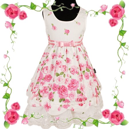 D244 Blumen Kinder Festkleid sehv Schickes babyfestkleid