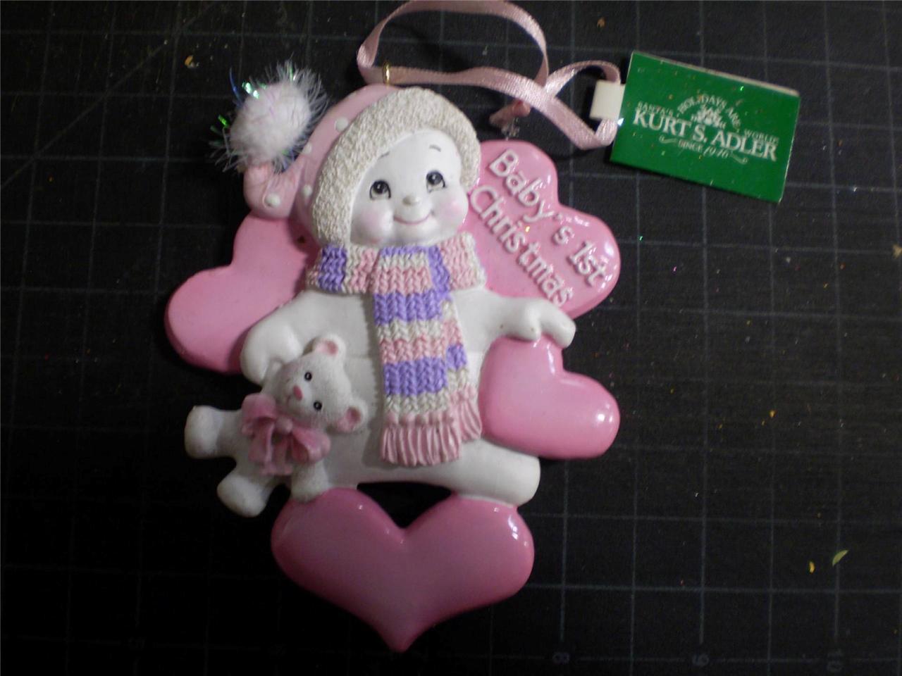 babys first christmas ornament by kurt adler pink snow babys first christmas ornament by kurt adler pink snow
