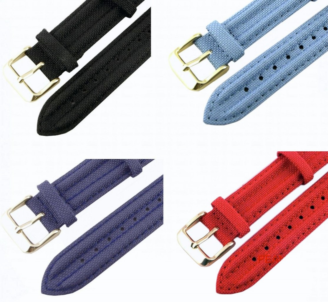 APOLLO 18mm & 20mm Padded Fabric Watch Strap + 2 Spring Pins Pick