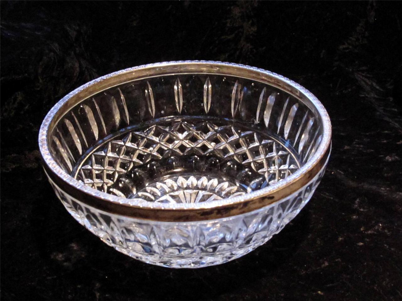 VINTAGE GLASS FRUIT or TRIFLE BOWL Silver Coloured Metal Rim eBay