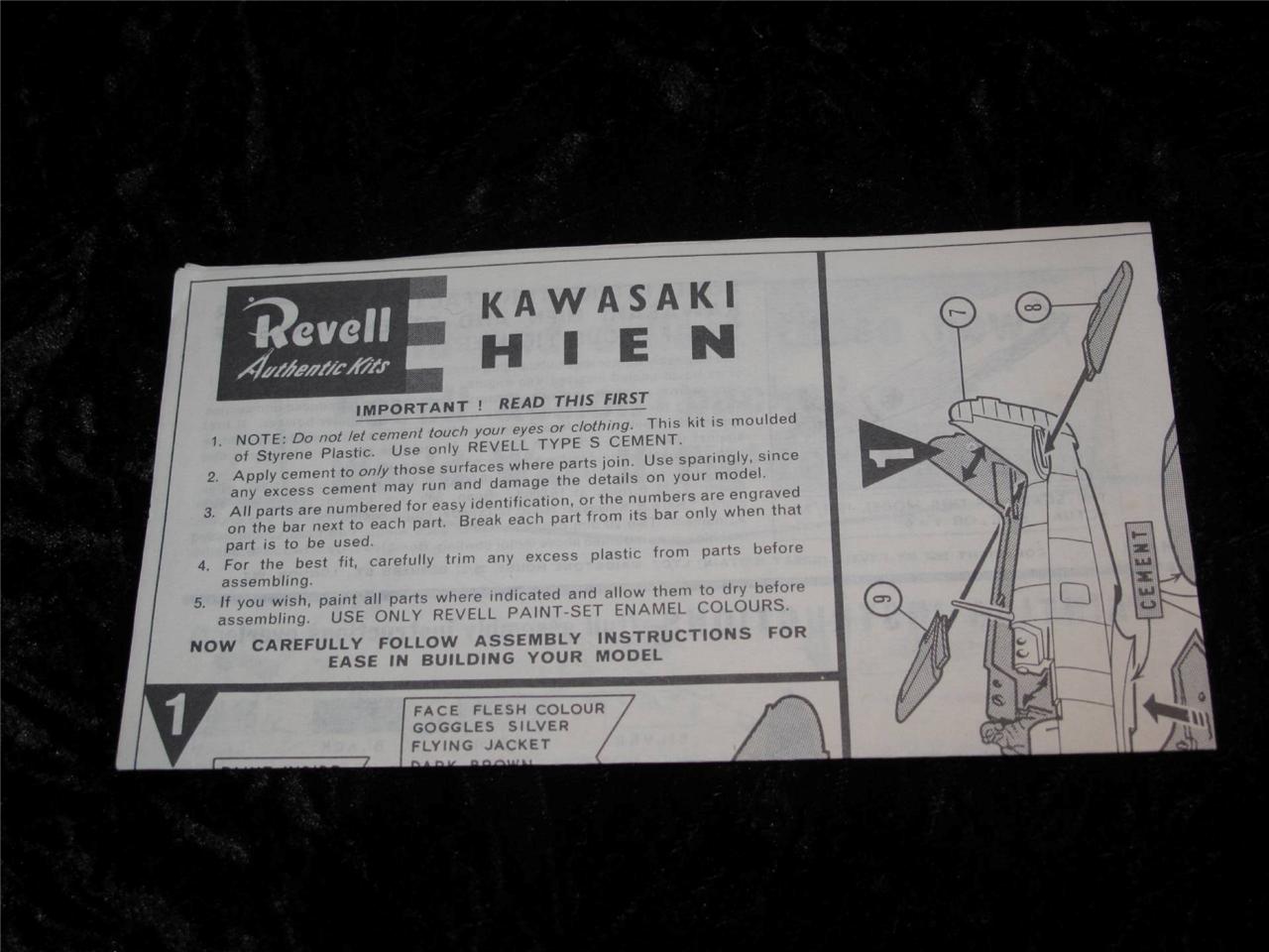 COLLECTABLE REVELL and AURORA MODEL KIT INSTRUCTION SHEETS 1950s/60s