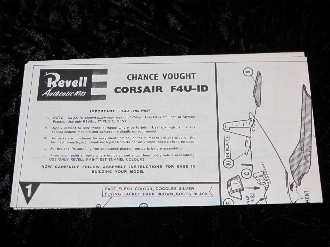 COLLECTABLE REVELL and AURORA MODEL KIT INSTRUCTION SHEETS 1950s/60s
