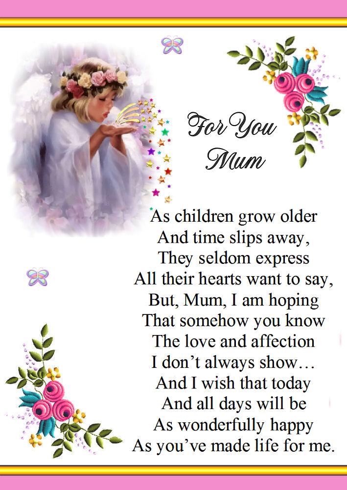 A BEAUTIFUL / SPECIAL VERSE CARD Mother / Mum Birthday /Any Occasion