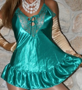 babydoll liquid satin girly nightgown slip lingerie short