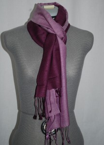 *~New Azuri Feather Ombre Pashmina Scarf in Plum*$105~*
