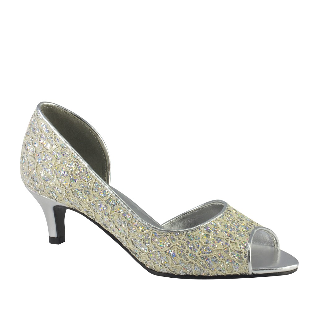 ivory glitter heels