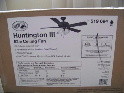 Hampton Bay Huntington Iii 52 Ceiling Fan For Sale