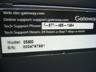 Desktop Computers Gateway on Gateway E6300 Desktop Computer Pentium 4 No Ram Parts Or Repair Only