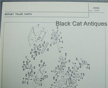 Original 1971 Gilson Rotary Tiller Attachment Parts List Model 63525