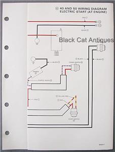 Original Mariner Marine Wiring Diagram 40 HP & 50 HP Electric Start (At