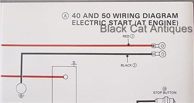 Original Mariner Marine Wiring Diagram 40 HP & 50 HP Electric Start (At