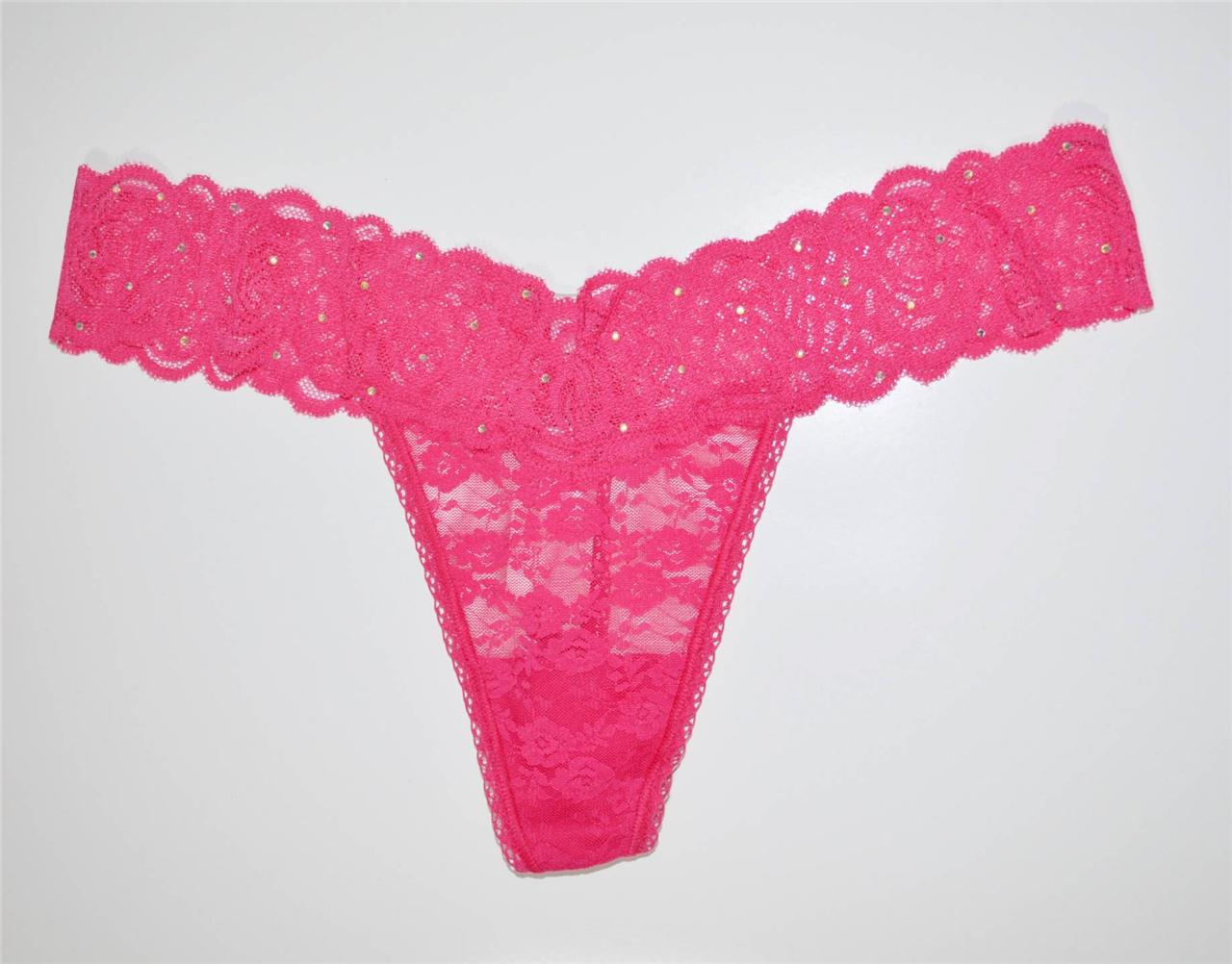 Victoria S Secret Pink All Over Lace Thong Panty Ebay