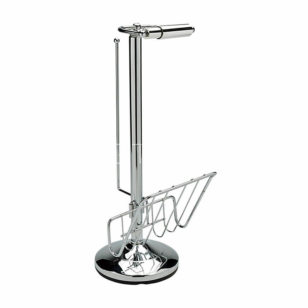 CHROME TOILET CADDY TOILET ROLL HOLDER WITH MAGAZINE RACK eBay