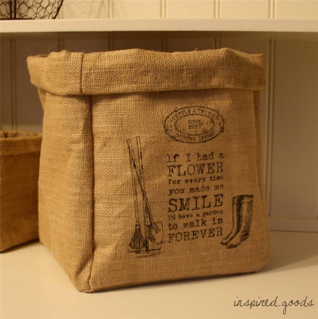 Vintage Jute Bag Vegetable Onion Potato Hessian Storage Sack Shabby