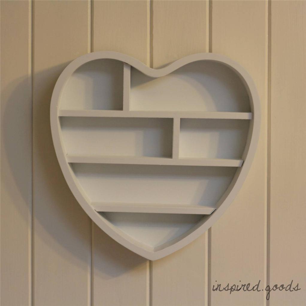 wooden heart shaped wall shelf shabby chic storage display wooden heart shaped wall shelf shabby chic storage display