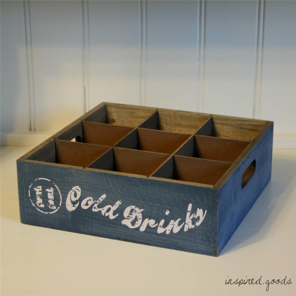 Retro Wooden Beer Can Wine Bottle Storage Rack Holder Vintage Drinks