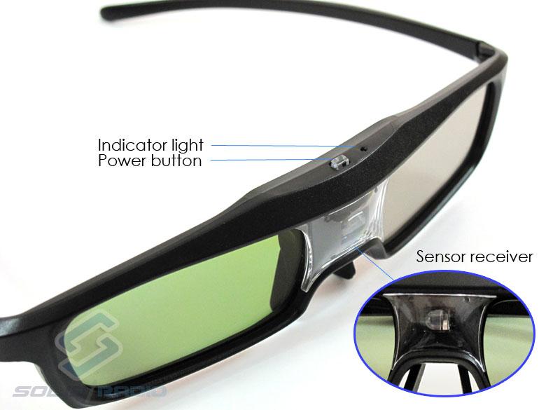 Gafas 3D, lentes universales de proyector 3D tipo obturador activo DLP Link  3D, lentes HD diseñadas para personas miopes, modelos aplicables para