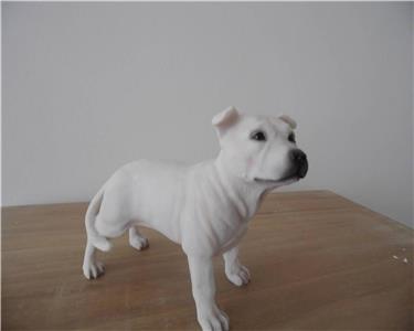 white staffordshire bull terrier ornament