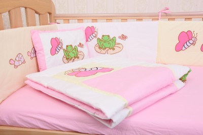 Pink  White Bedding on New Pink 5pcs Cotbed Cot Baby Bedding Set Nursery Girls   Ebay