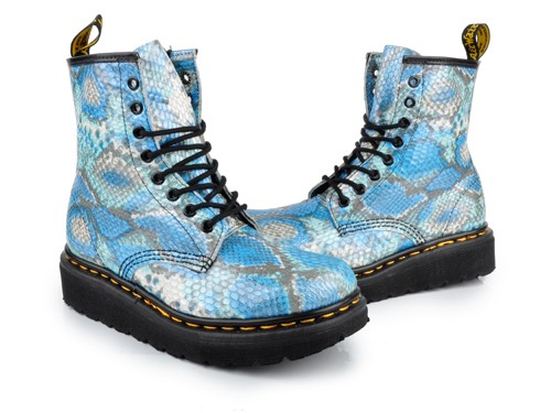 blue snakeskin boot
