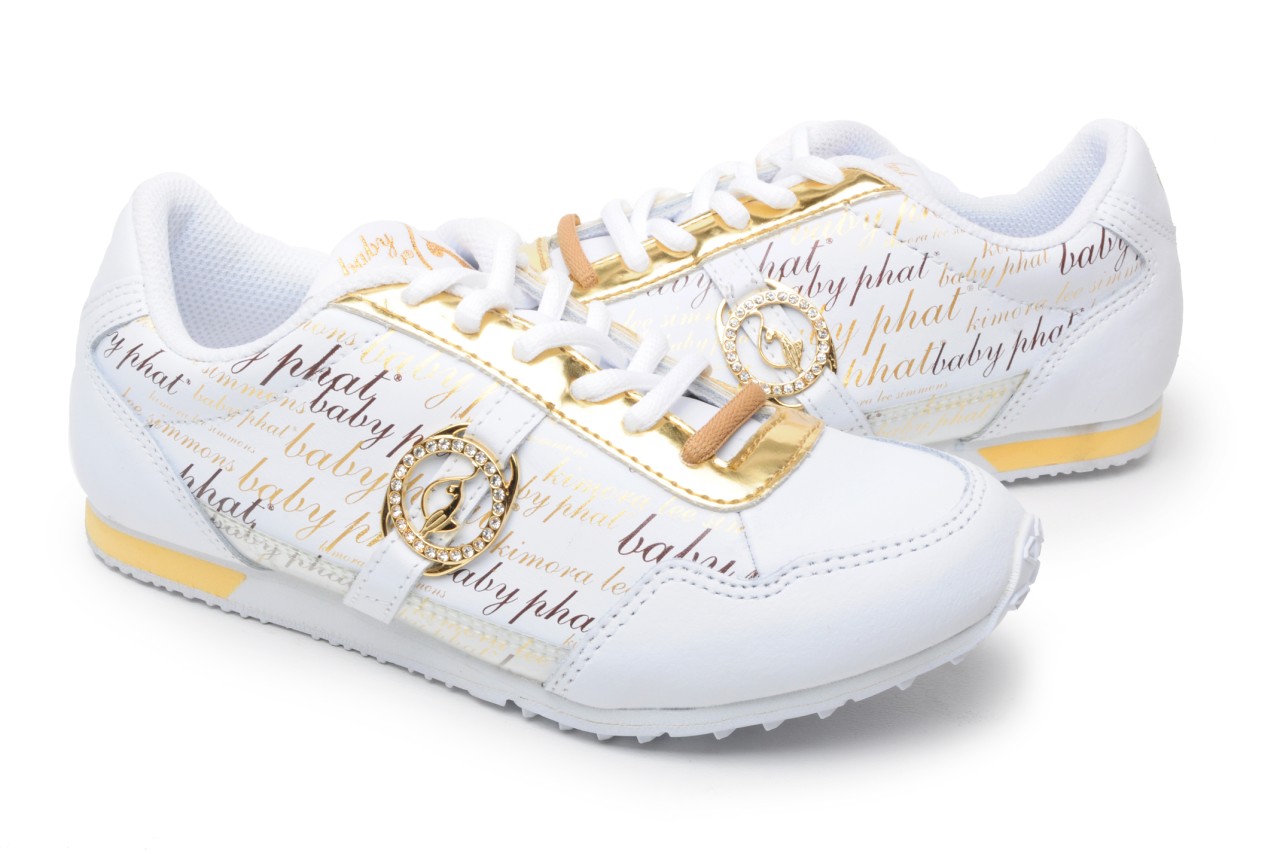 Baby Phat Womens Shoes BP Runner Scrip Clear White Gold eBay