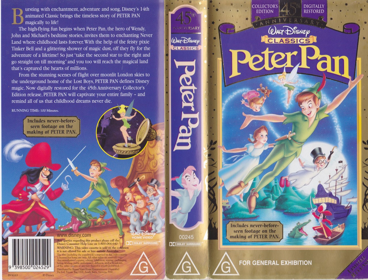 PETER PAN WALT DISNEY VHS VIDEO PAL~ A RARE FIND~ | eBay