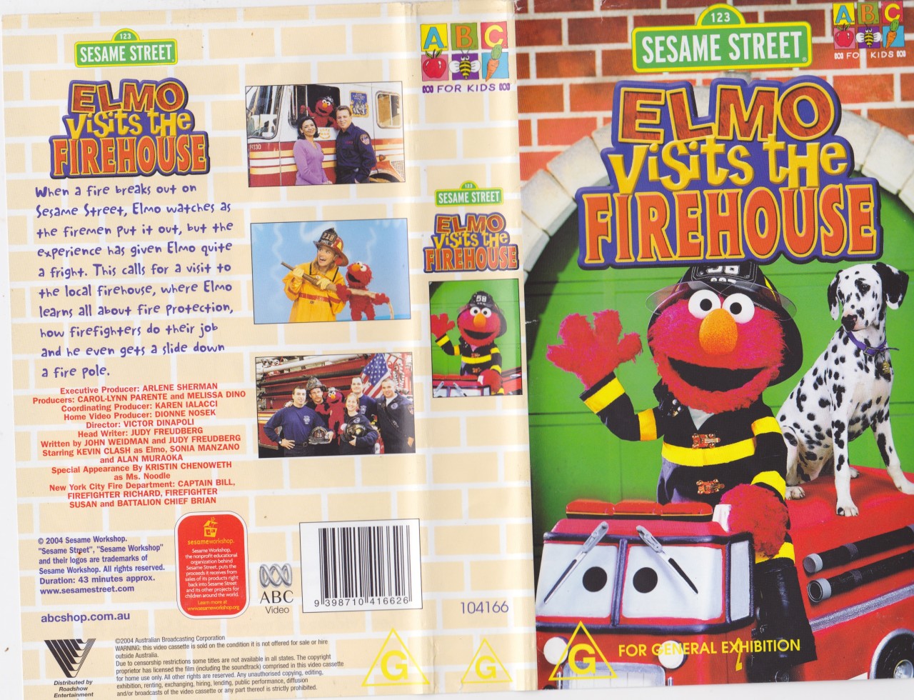 SESAME STREET ~ABC~ ELMO VISITS THE FIREHOUSE~ VIDEO PAL VHS