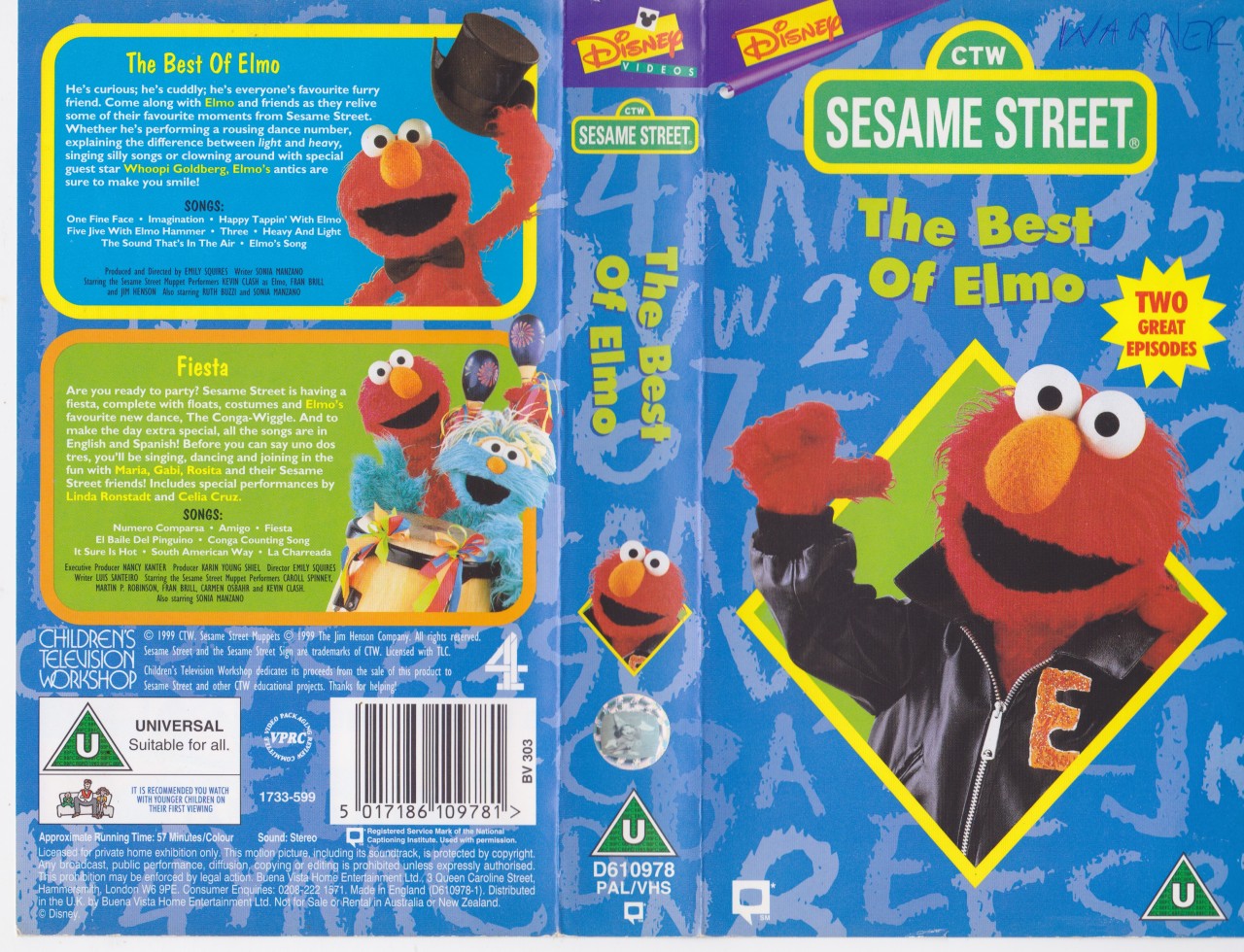 Sesame Street The Best Of Elmo Vhs Pal Video A Rare Find 7 12 Picclick