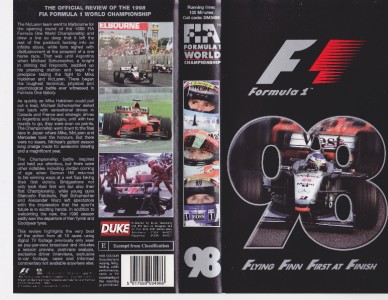  Formula  on Formula One Fia World Championship Review 1998 Vhs Pal Video  A Rare