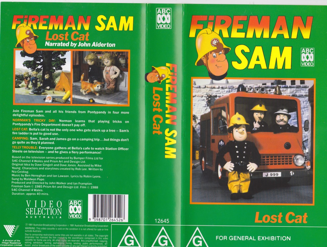 FIREMAN SAM LOST CAT VHS PAL VIDEO~ A RARE FIND