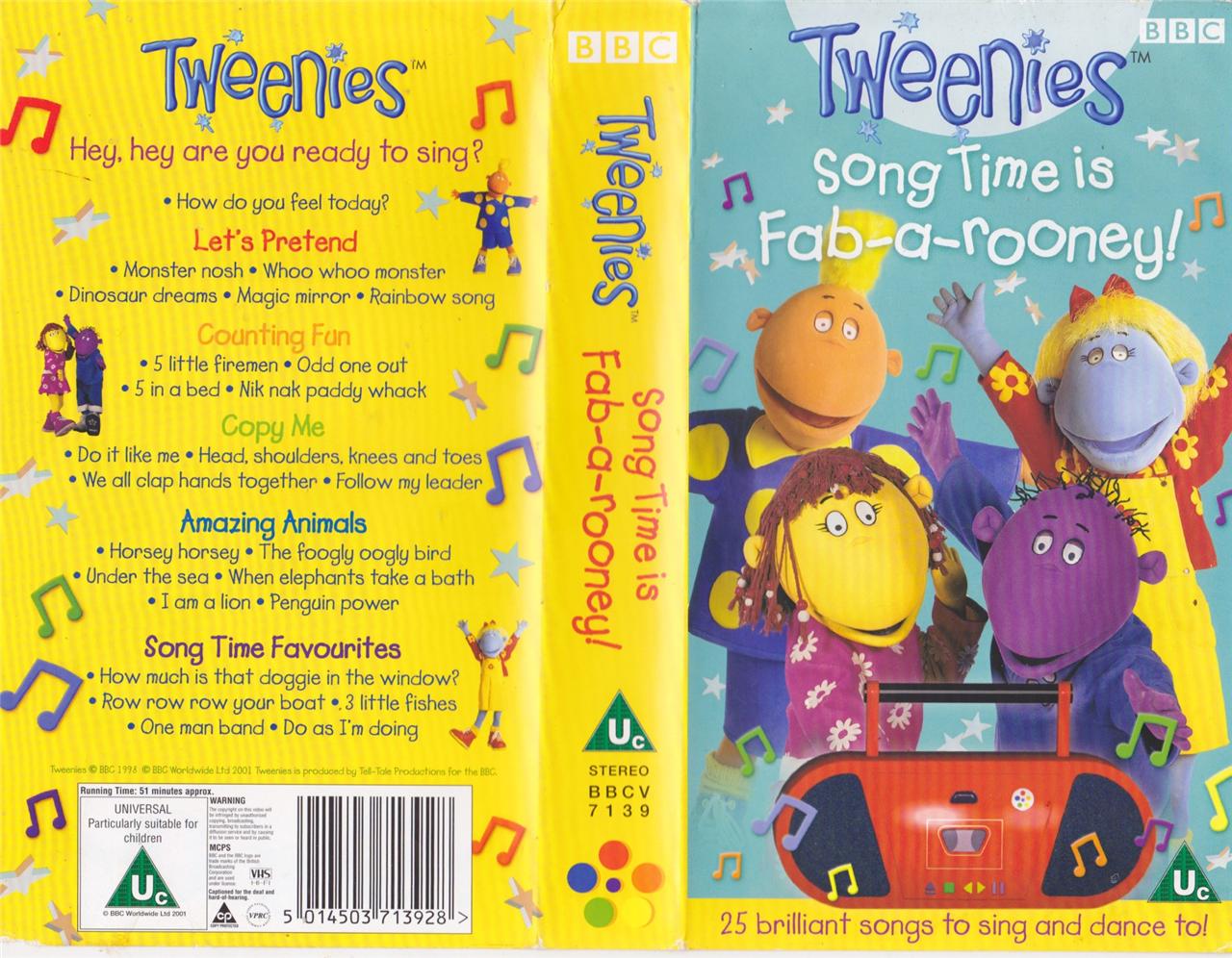 TWEENIES SONG TIME IS FAB -A -ROONEY ! VHS PAL VIDEO A RARE FIND