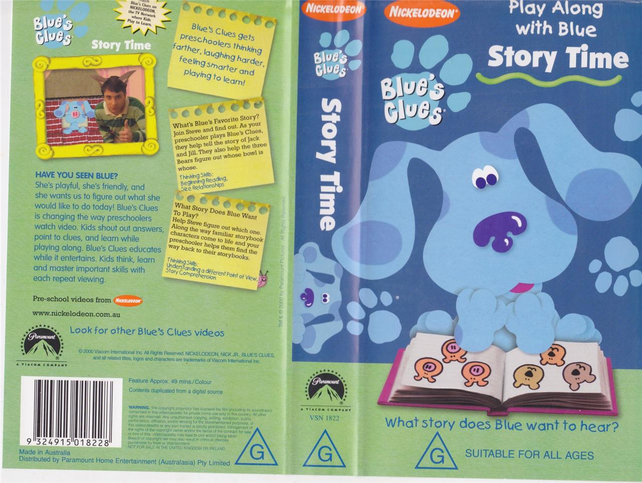 BLUES CLUES STORY TIME VHS VIDEO PAL A RARE FIND eBay.