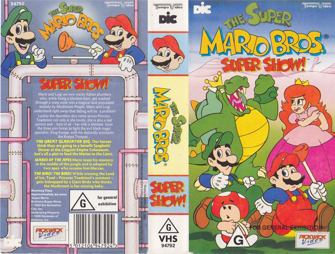 THE SUPER MARIO BROS SUPER SHOW VHS PAL VIDEO A RARE FIND