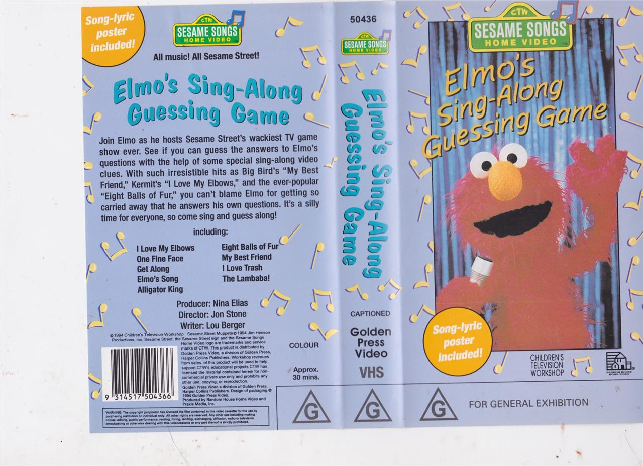 SESAME STREET ELMOS SING ALONG GUESSING GAME VIDEO PAL VHS eBay